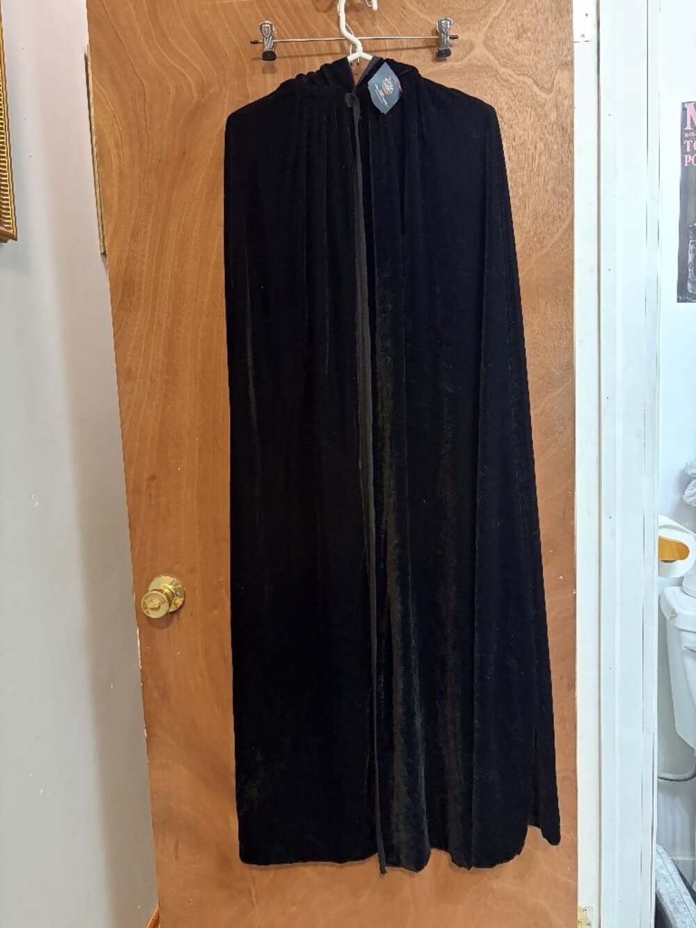 NWT Adult one size Black Velvet Cape for Halloween